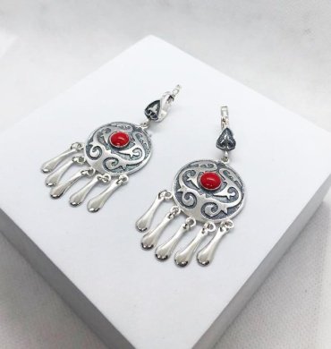Серьги Кристалл-L С-35-65 кр вес 12.6 г серебро, эмаль купить,32000