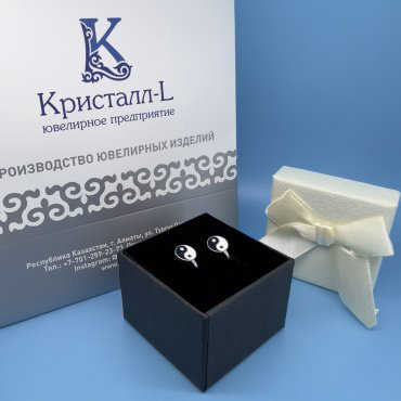 Серьги Кристалл-L С-31 вес 1.5 г серебро, эмаль купить,NaN