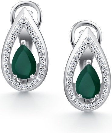 Серьги АЛЬКОР 02-4442_00АГ-00 вес 3.9 г серебро, агат, фианит купить,NaN
