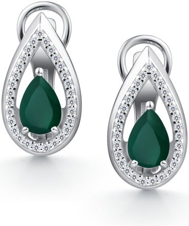 Серьги АЛЬКОР 02-4442_00АГ-00 вес 3.9 г серебро, агат, фианит купить,NaN