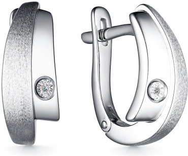 Серьги АЛЬКОР 02-3792_000Б-00 вес 3.7 г серебро, бриллиант купить,NaN