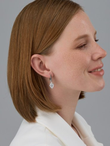 Серьги АЛЬКОР 02-4630_00КЦ-00 вес 4.8 г серебро, фианит купить,NaN
