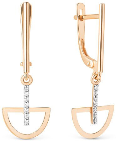 Серьги Династия 500092-1102 вес 1.7 г золото, фианит купить,115600