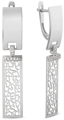 Серьги Династия 502882-3101 вес 3.4 г золото, фианит купить,NaN
