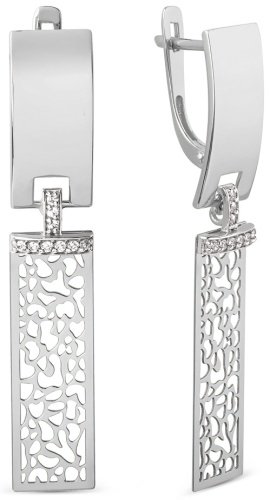 Серьги Династия 502882-3101 вес 3.4 г золото, фианит купить,NaN