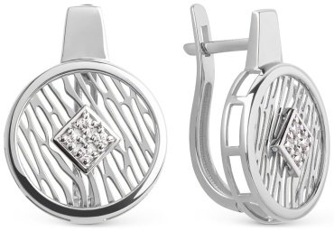 Серьги Династия 502862-3101 вес 3.7 г золото, фианит купить,300000