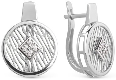 Серьги Династия 502862-3101 вес 3.7 г золото, фианит купить,300000
