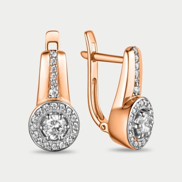 Серьги Династия 903382-1102 вес 3 г золото, фианит купить,245600