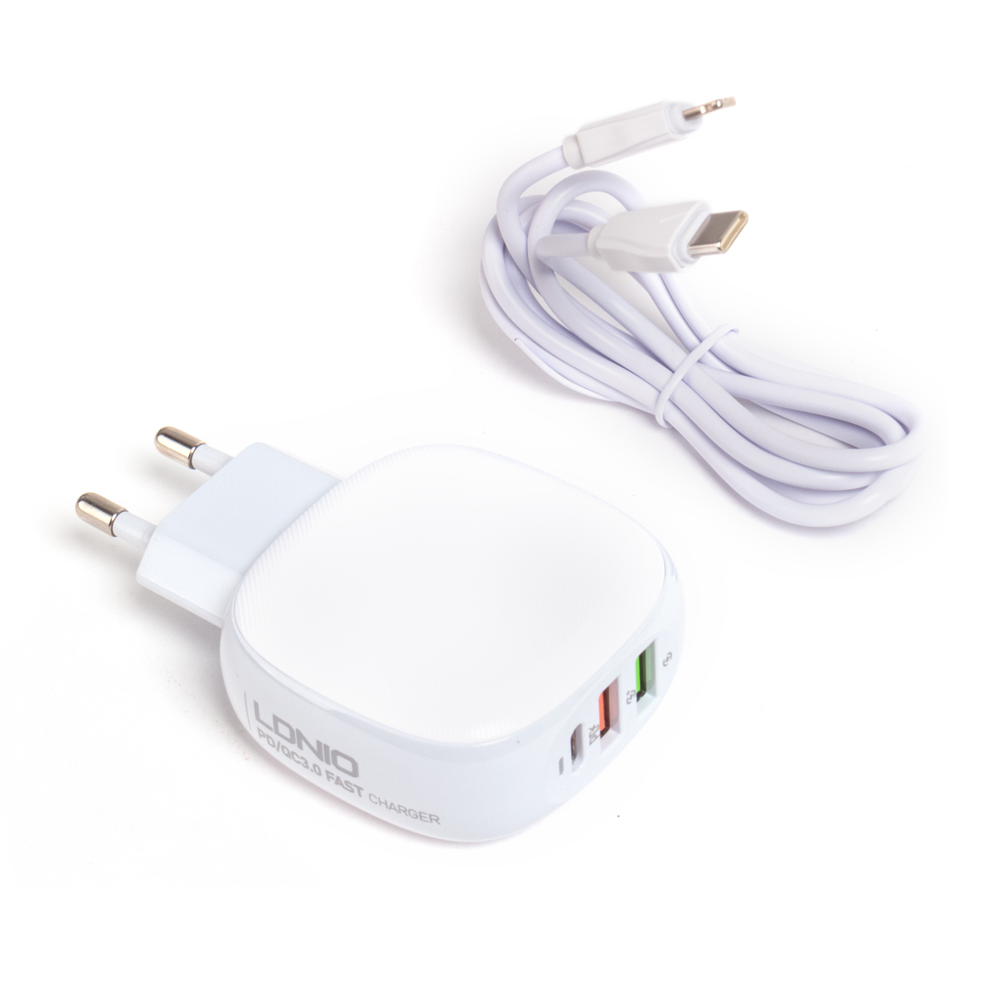Зарядное устройство LDNIO A3510Q Lightning белое
