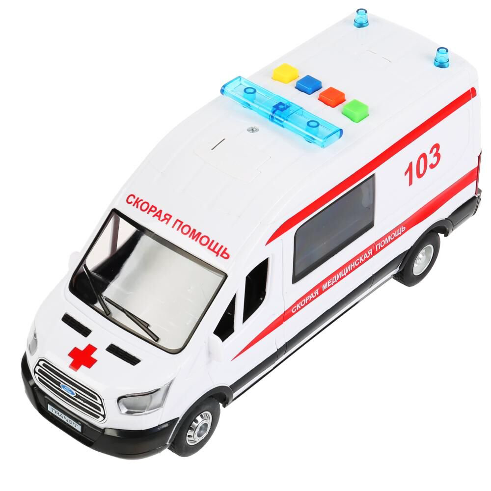 Машинка Технопарк  Ford  Transit скорая 22.5см белая купить,NaN
