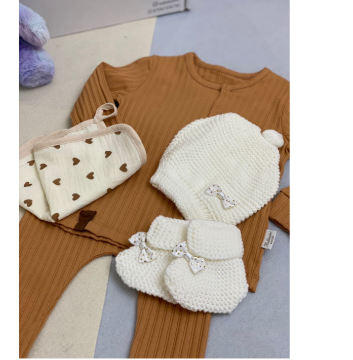 Костюм для малышей Ais Baby Box 778413495 коричневый 68-74 см 4 предмета