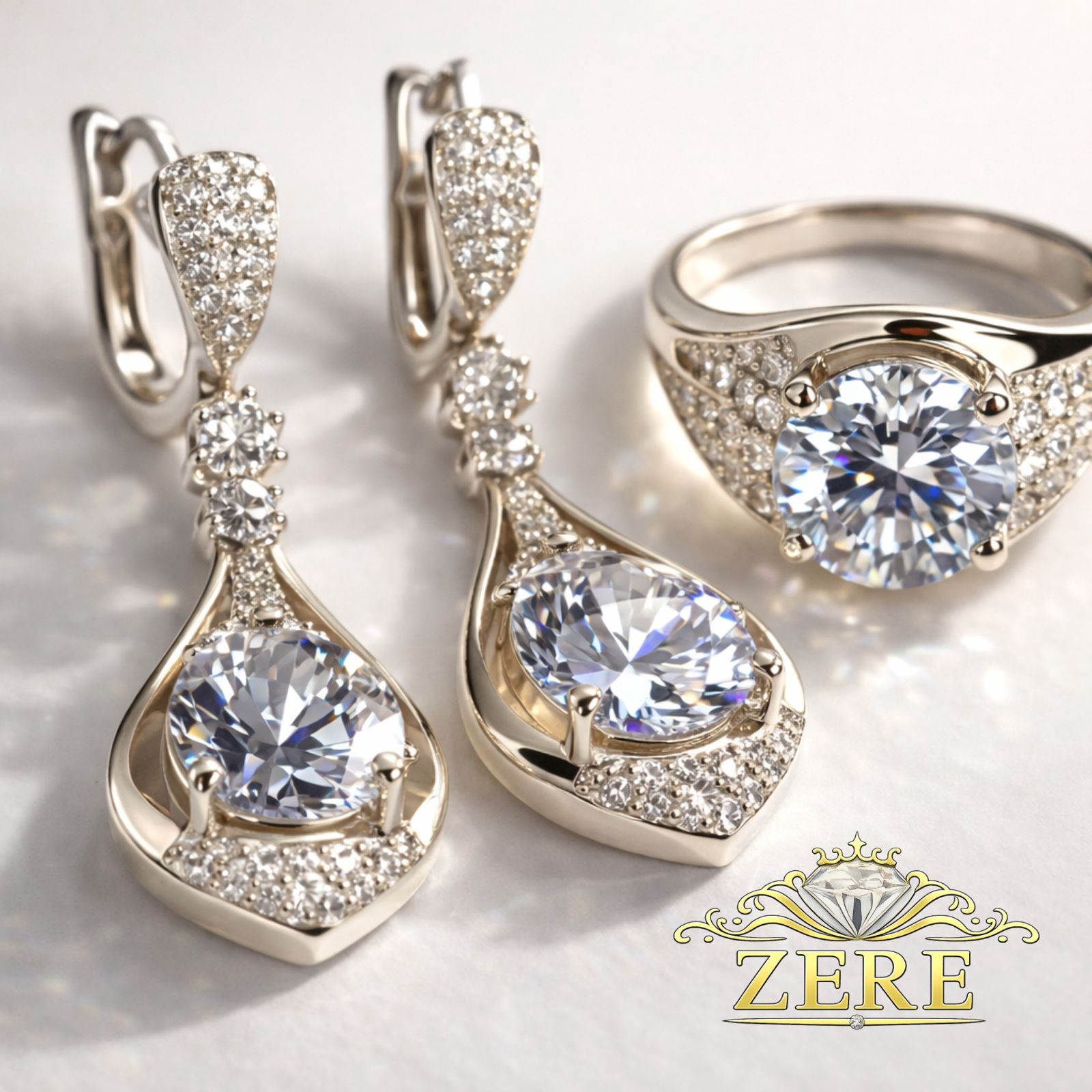 Комплект Zere ZR2102262 серебро с позолотой 10гр купить,45000