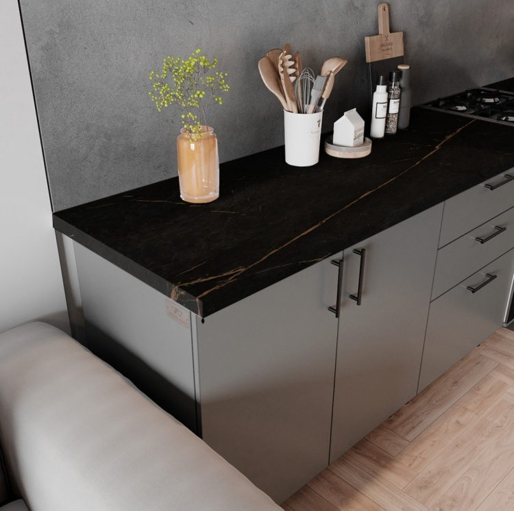 Столешница Мебель Азии Каспий Черное Золото 300×60×3.8см черный купить,NaN