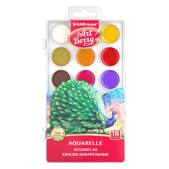 Краски акварельные Erich Krause ArtBerry 18 шт 18 цв 41725 купить,NaN