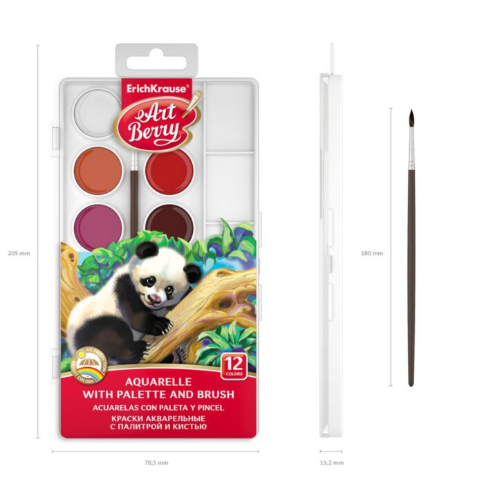 Краски акварельные Erich Krause ArtBerry 12 шт 12 цв 41726 купить,NaN