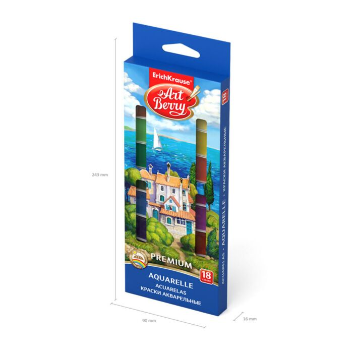 Краски акварельные Erich Krause ArtBerry Премиум 18 шт 18 цв 41736 купить,NaN