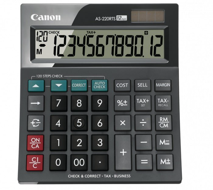 Калькулятор Canon AS220RTS 4898B001 черный