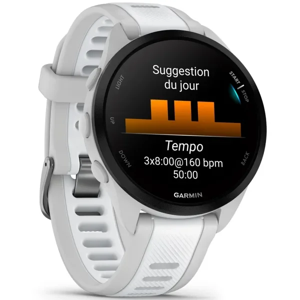 Смарт-часы Garmin Forerunner 165 Music Mist Grey Whitestone 010-02863-31 43мм бело-серый