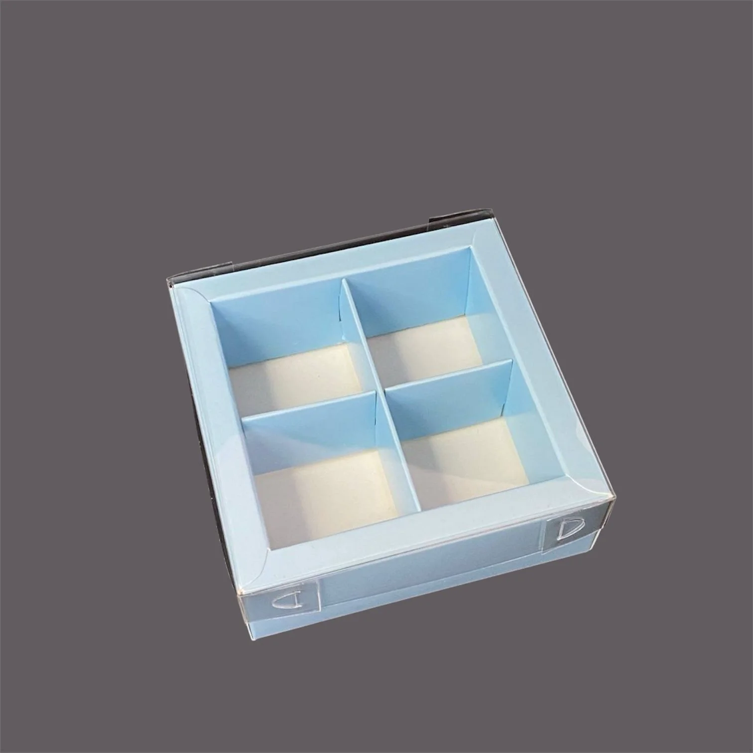 Коробка Box.kz 4 ячейки 10х10х3,5 см 10 шт голубая - ForteMarket Коробка Box.kz 4 ячейки 10х10х3,5 см 10 шт голубая купить,0