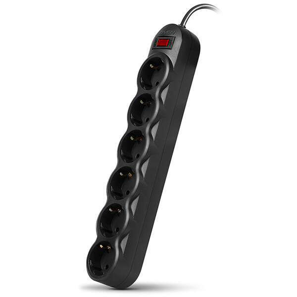 Сетевой фильтр Sven SF-06L 1.8м черный  купить,NaN