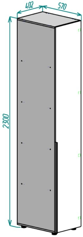 Шкаф 1Д с полками Мебель Азии Йорк 40.2x52x230см базальт купить,48990