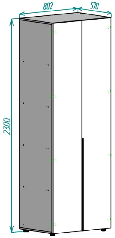Шкаф Мебель Азии Йорк 80.2x57x230см базальт купить,74990