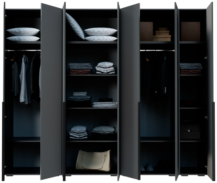 Комплект шкафов Мебель Азиии Йорк 280.8x57x230см базальт купить,243990
