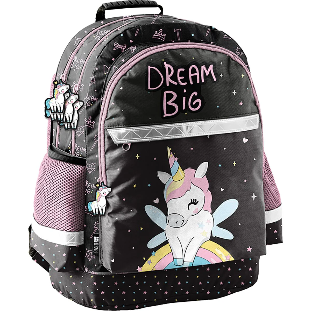 Рюкзак для девочки Paso Unicorn два отделения, жесткая спинка  купить,NaN