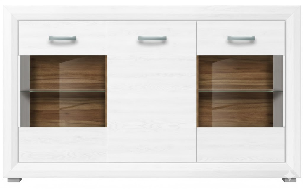 Комод Гербор Маркус 016 REG 2W1D 151x38x91см белый купить,NaN