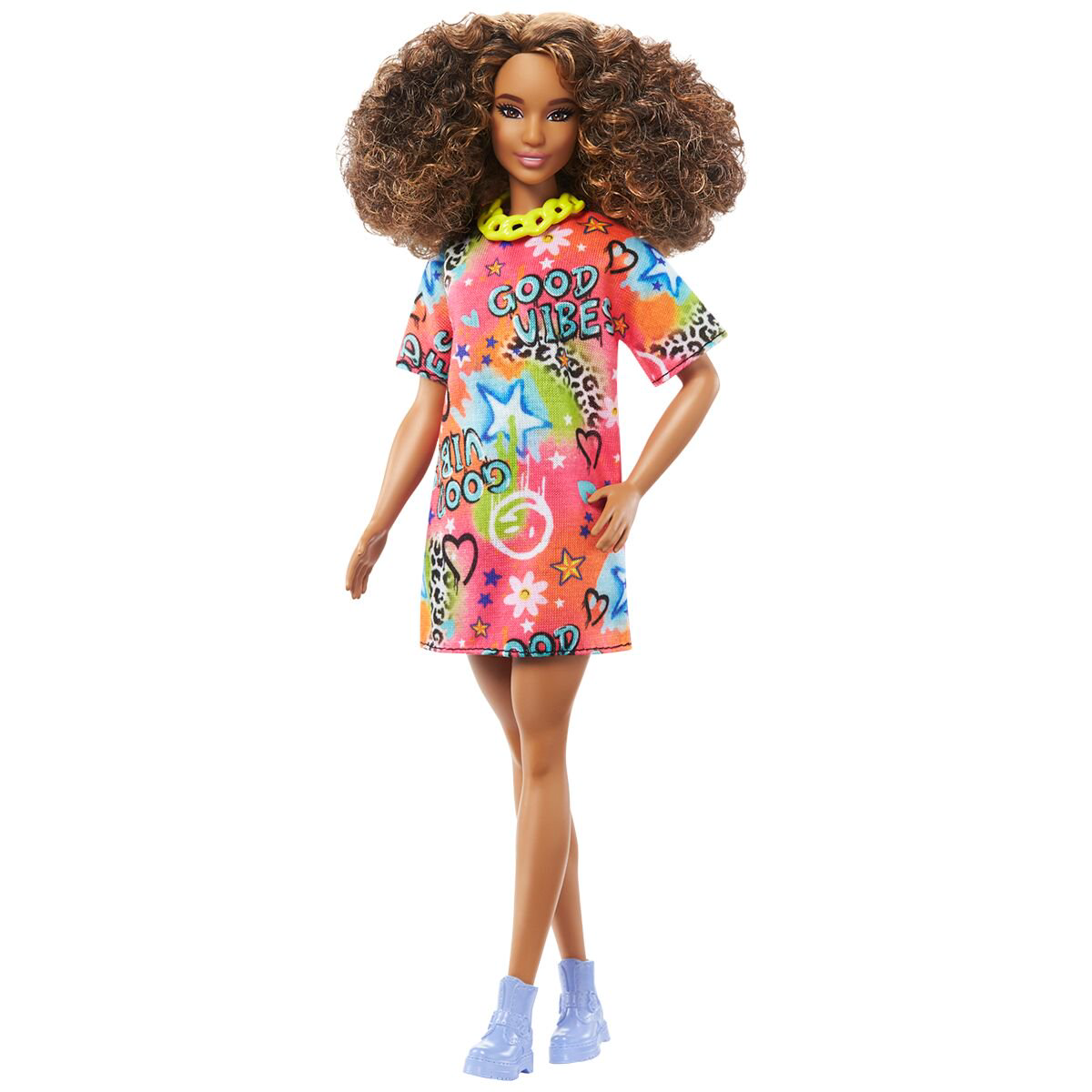 Кукла Barbie Fashionistas в платье-футболке Good Vibes HJT000 купить,NaN