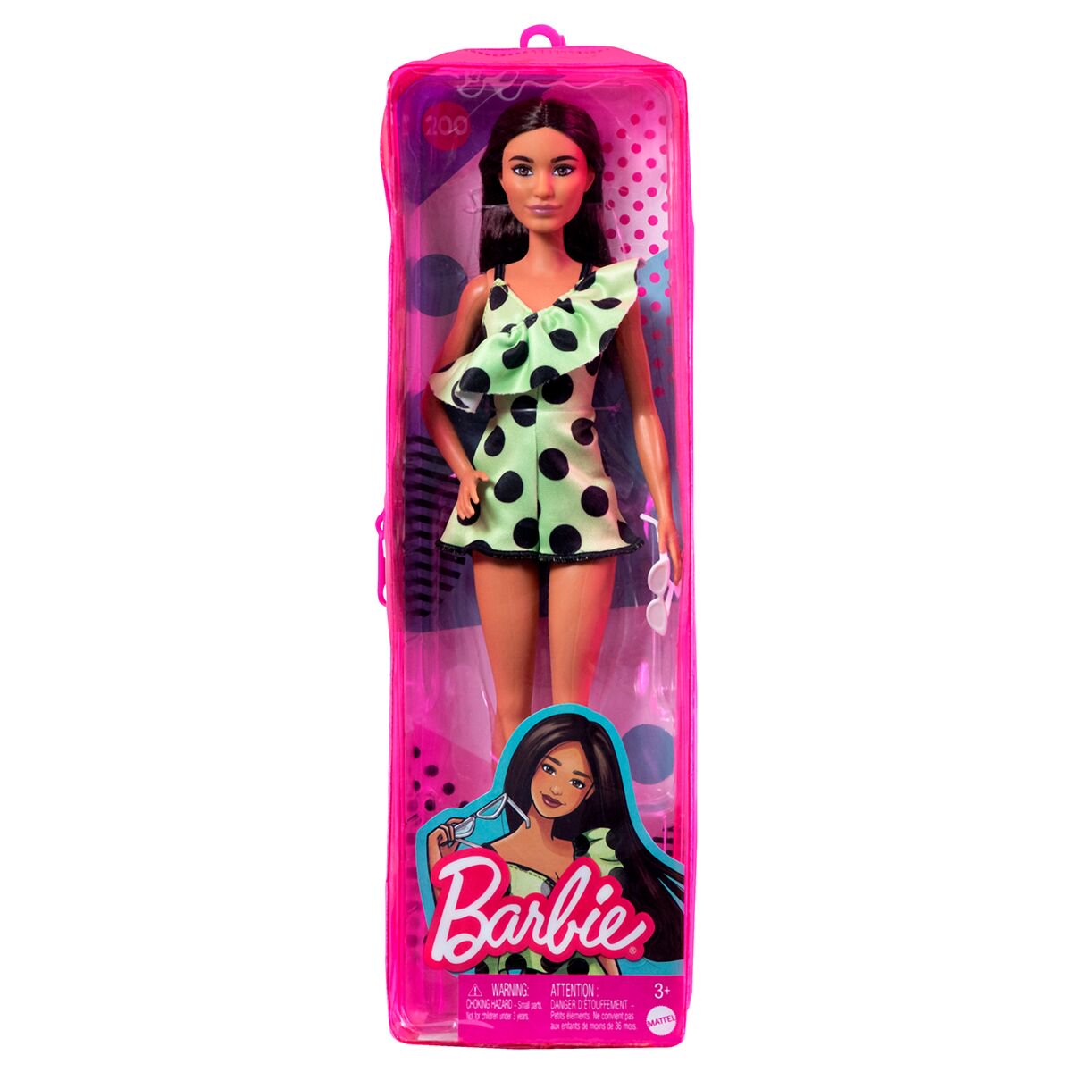 Кукла Barbie Fashionistas в лаймовом платье в горошек HJR990 купить,NaN