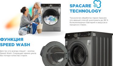 Стиральная машина Midea MFK03W120B/S-C серый купить,0