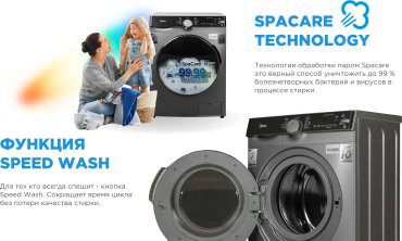 Стиральная машина Midea MFK03W70B/S-C серый купить,168289