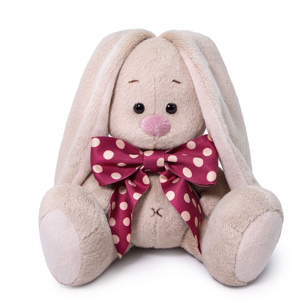 Мягкая игрушка Зайка Ми  Малыш в бордовом банте 15см купить,NaN