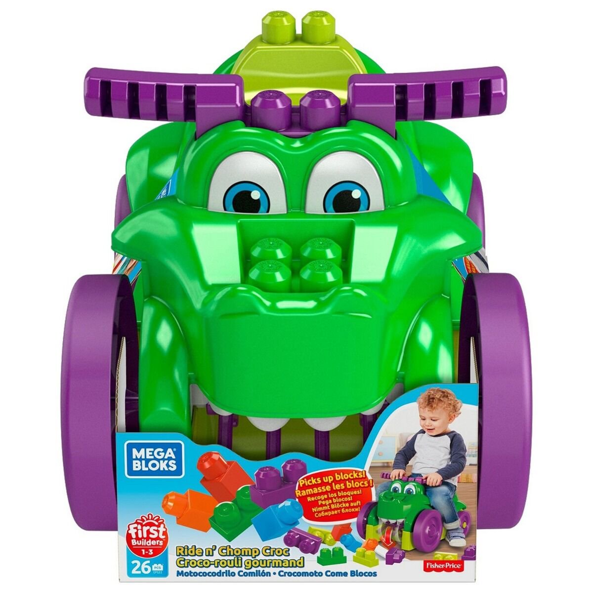 Каталка  Mega Bloks Крокодил зеленый купить,NaN