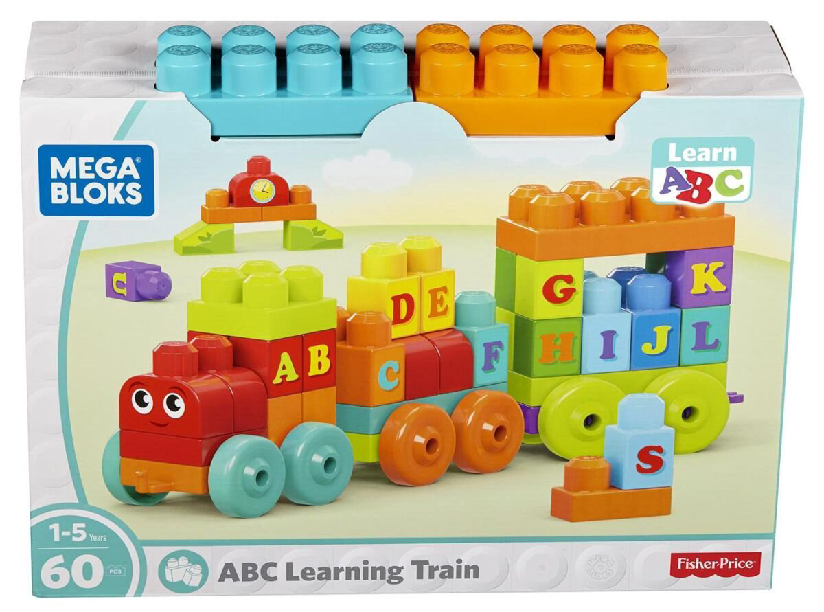 Конструктор Mega Bloks Обучающий поезд Алфавит 60шт  купить,NaN