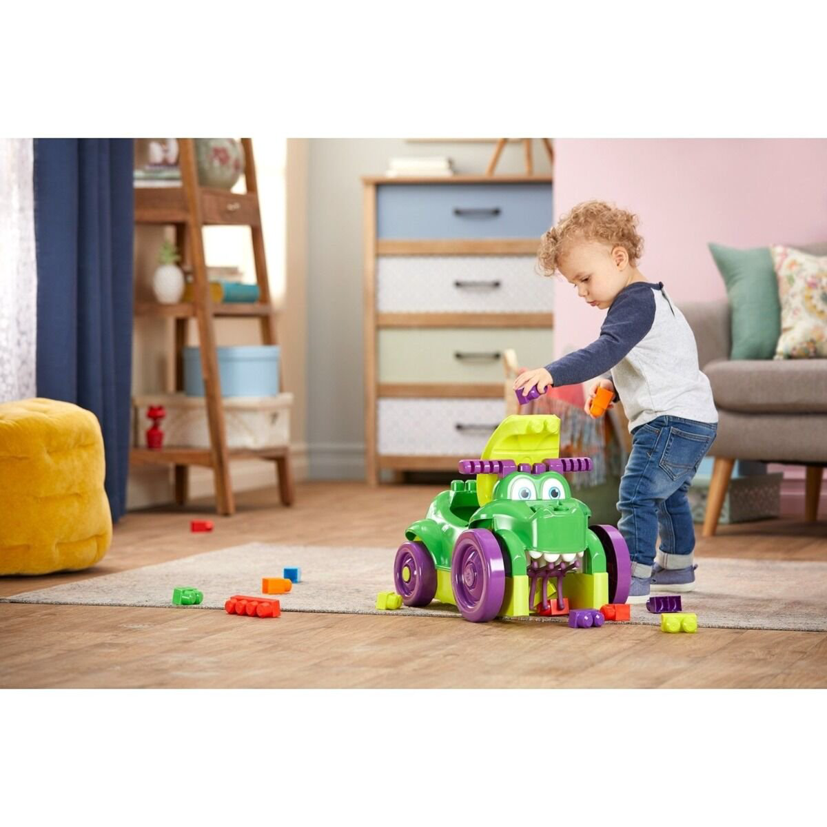  Каталка  Mega Bloks Крокодил зеленый купить,NaN
