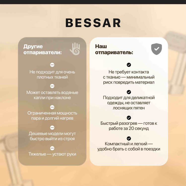 Отпариватель BESSAR GOLD золотистый