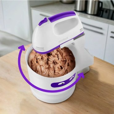 Миксер Kitfort КТ-3490 белый, фиолетовый купить,NaN