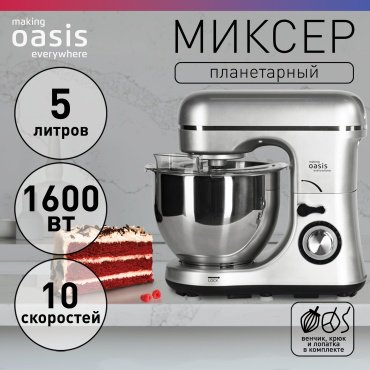 Миксер Oasis MP-160G серебристый - ForteMarket Миксер Oasis MP-160G серебристый купить,0