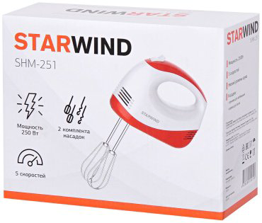 Миксер Starwind SHM-251 белый, красный купить,NaN