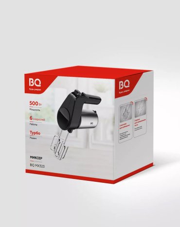 Миксер BQ МХ323 серебристый, черный купить,0