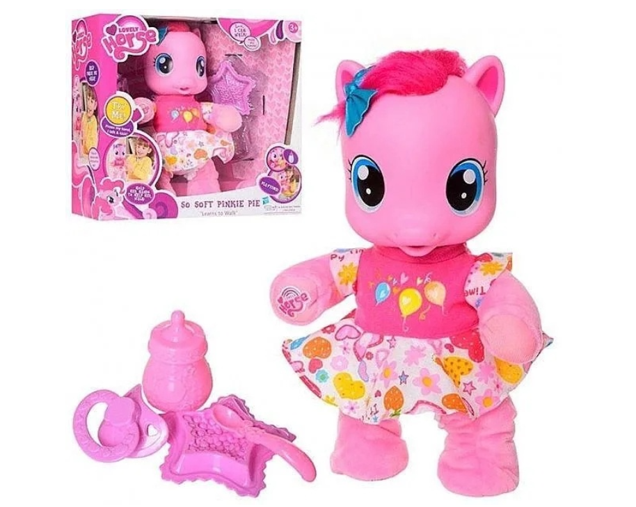 Интерактивная игрушка Happy Малютка пони Пинки Пай розовая 22 см купить,NaN