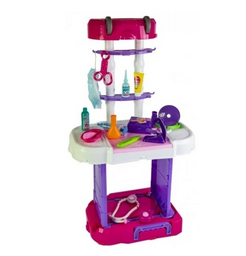 Набор доктора Wen sheng Little Doctor W087 с чемоданом розовый