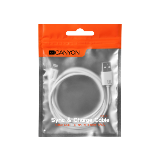 Кабель Canyon Lightning CNE-CFI1W 1м белый