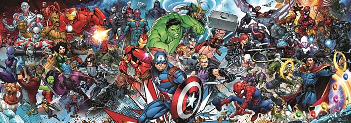 Пазлы Trefl Panorama  Вселенная Marvel 1000 деталей купить,0