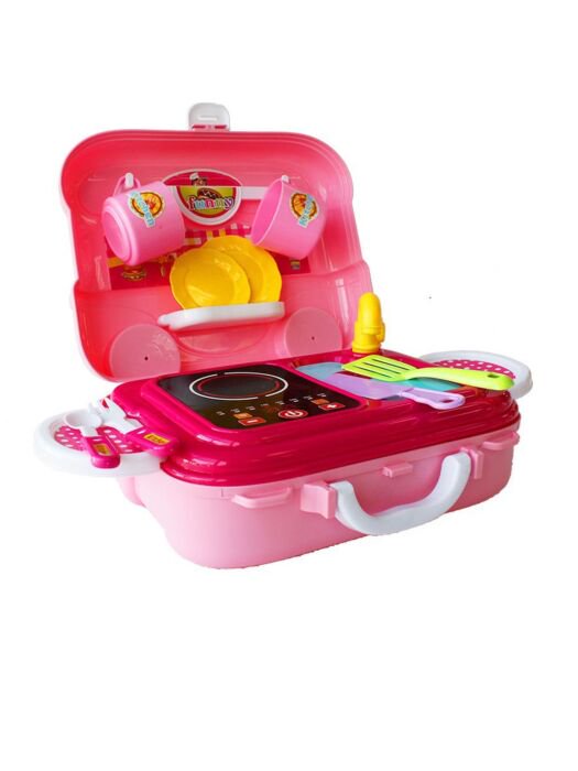 Игровой набор JD Toys Мобильная кухня в чемодане розовая 26пр  купить,NaN