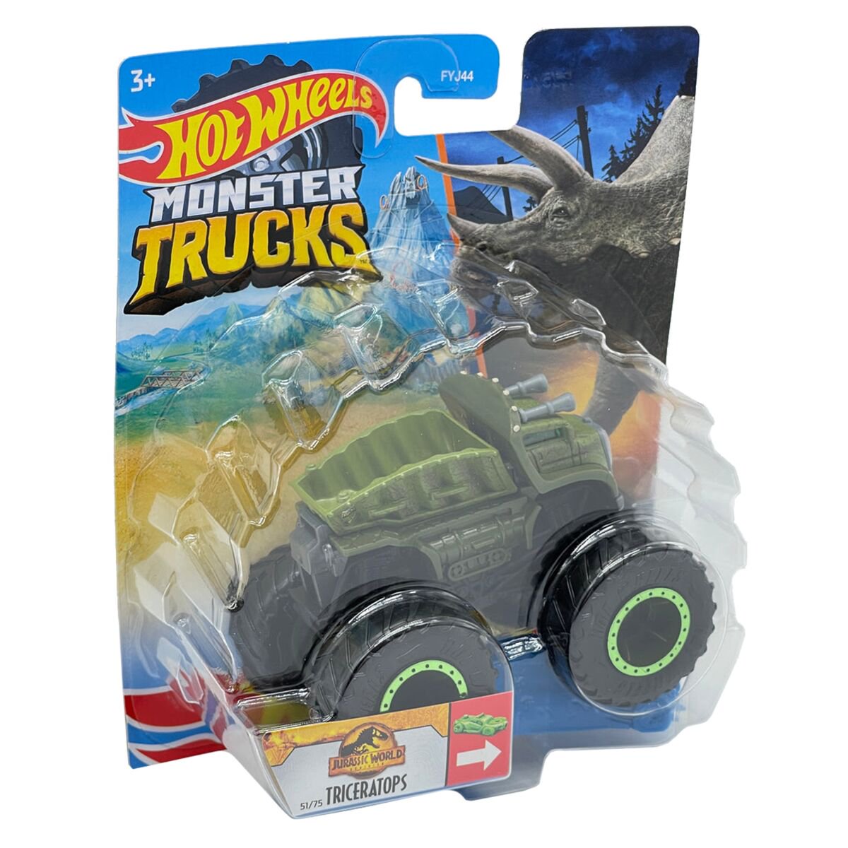 Машинка Hot Wheels Monster Trucks 1:64 Triceratops FYJ44/HCP44 купить,NaN