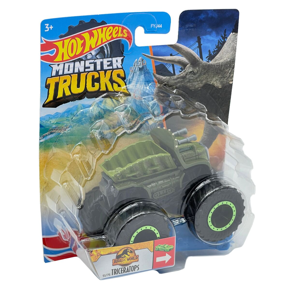 Машинка Hot Wheels Monster Trucks 1:64 Triceratops FYJ44/HCP44 купить,NaN