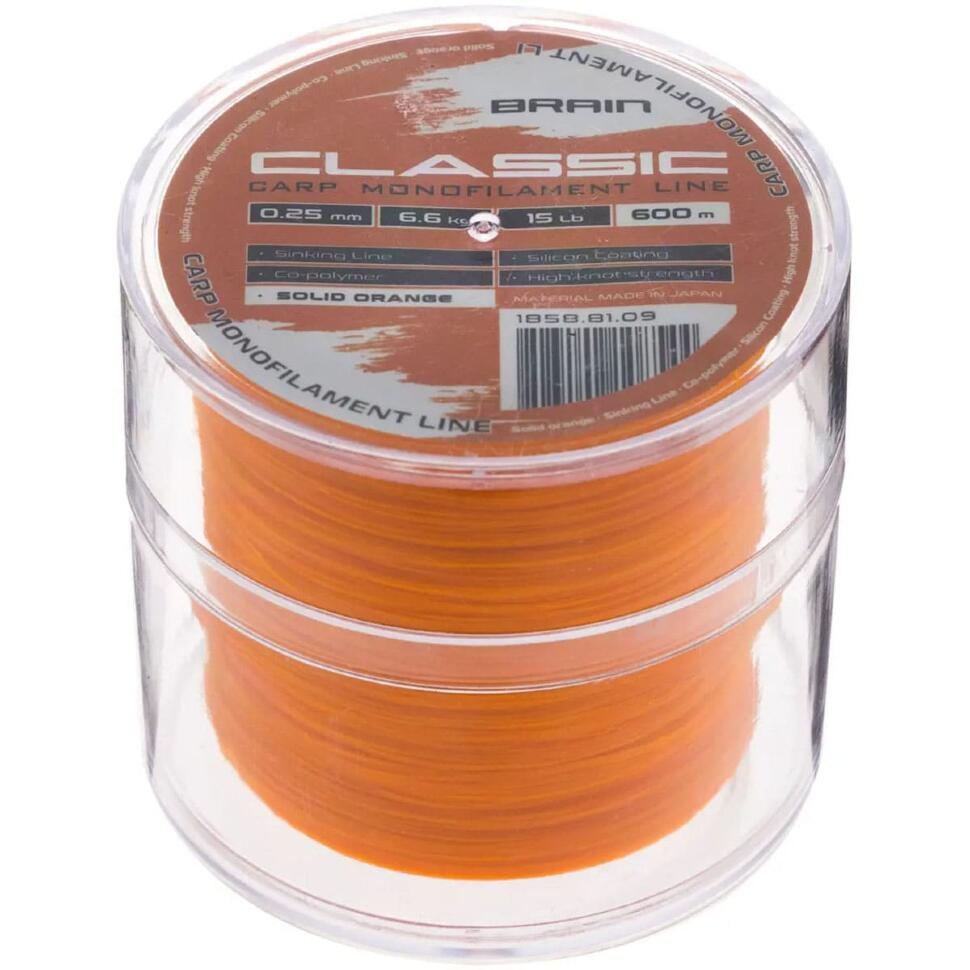 Рыболовная леска Brain Classic Carp Line 150м 0.35мм оранжевая купить,NaN